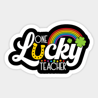 One Lucky Teacher St Patricks Day Shamrock Kindergarten Sticker